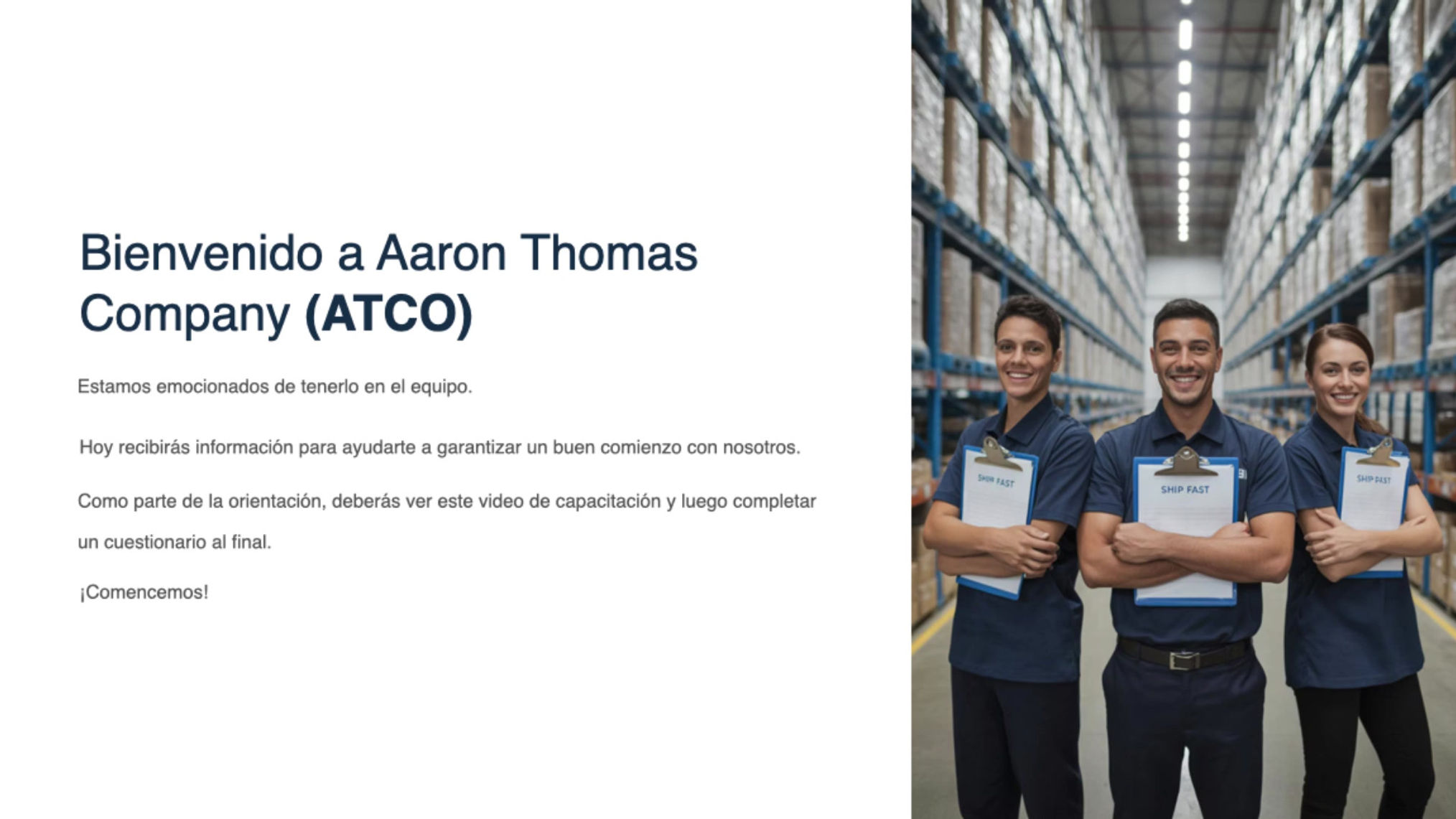 CA New Hire Onboarding ESPAÑOL